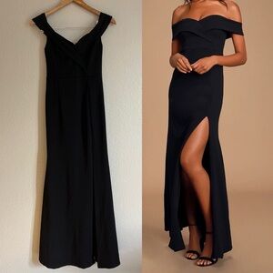 NWOT Song of Love Black Off-the-Shoulder Maxi Dress